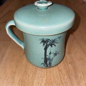 Celadon Ware Ceramic Teal Tea mug Set
